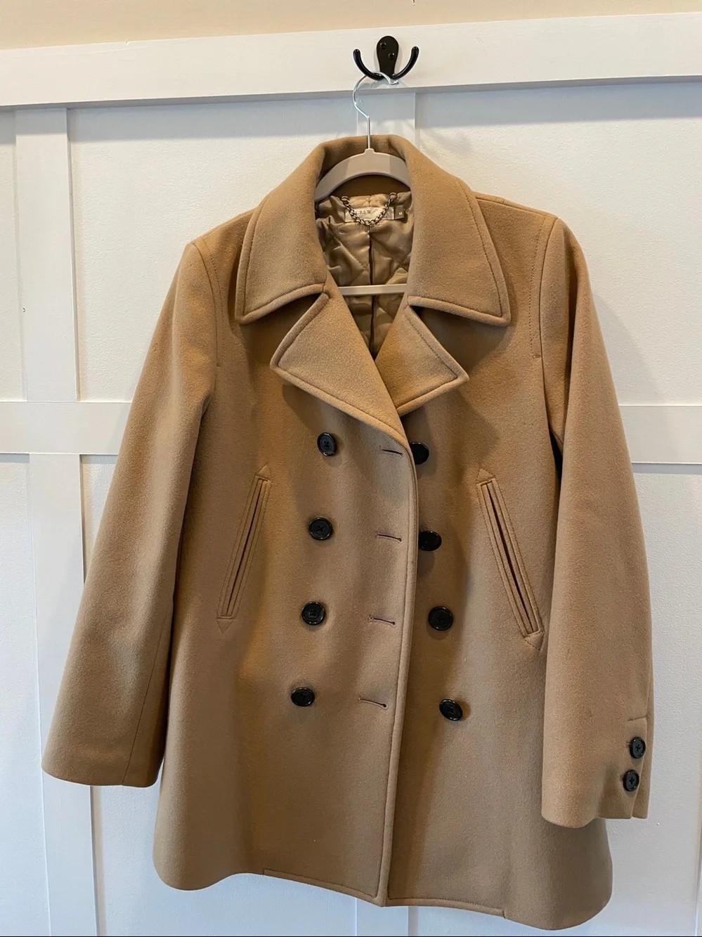 J. Crew womens Double-Breasted Camel Peacoat thinsulate